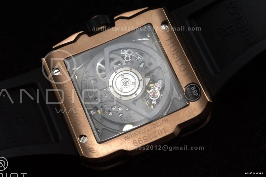 Edition Dial BBF Bezel Skeleton 1:1 A Ceramic Square Unico on Affordable Rubber RG Bang Strap 42mm 1116 Black Best 1024